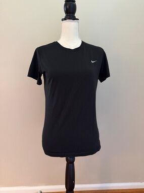 Nike Black Short Sleeve Crew Tee with White Swoosh